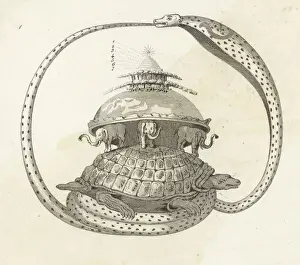 Hindu Print of the Cosmic Turtle