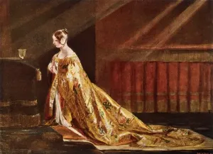 Queen Victoria Prints: Queen Victoria Coronation Robes Print 1838
