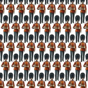 Repeating Pattern Guardsmen White Background Print