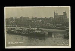 HMS Hazard on Thames, Tower of London HMS Hazard on Thames, Tower of London