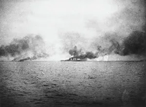 HMS Lion hit, Battle of Jutland, WW1 HMS Lion hit, Battle of Jutland, WW1