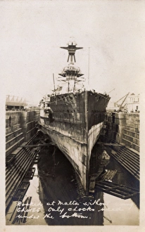HMS Marlborough in dry dock in Malta HMS Marlborough in dry dock in Malta