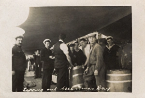 HMS Marlborough - Serving out beer on Christmas Day HMS Marlborough - Serving out beer on Christmas Day