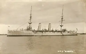 HMS Minerva Print, Eclipse Class Cruiser 1895-1920