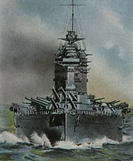 HMS RODNEY British Battleship Print 1927-1941
