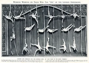 The Hoffman Girls performing webbing act, London Hippodrome The Hoffman Girls performing webbing act, London Hippodrome