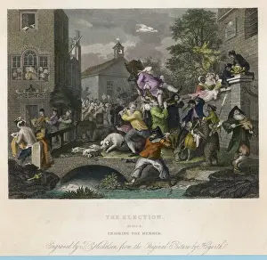 William Hogarth Prints: Hogarth's Print: Chairing the Member