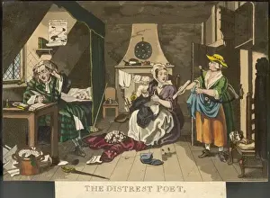 18th Century Literature Prints: Hogarth Poor Poet