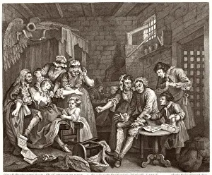 William Hogarth Prints: Hogarth's Print: Scene in the Fleet Prison