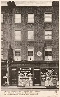 Prints of Home of Michael Faraday at 2 Blandford Street, Portman Square, London, England during his apprenticeship to a bookseller in 1804. Date: c. 1900 Michael Faraday Prints: Michael Faraday's London Home Print, c. 1900