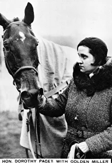 Hon Dorothy Paget with her horse, Golden Miller Hon Dorothy Paget with her horse, Golden Miller