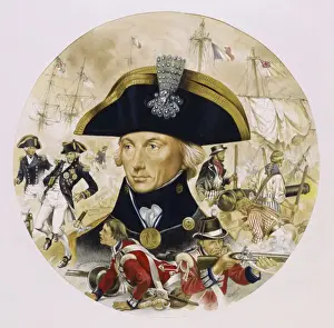 Lord Nelson Prints: Horatio, Lord Nelson Print - Trafalgar Battle Scene