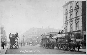Horse buses in Baker Street, Marylebone, London Horse buses in Baker Street, Marylebone, London