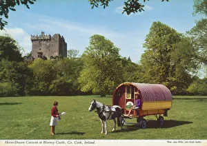 Horse-drawn caravan, Blarney Castle, County Cork Horse-drawn caravan, Blarney Castle, County Cork