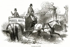 Horse-drawn parcel mail 1849 Horse-drawn parcel mail service 1849 Horse-drawn parcel mail 1849 Horse-drawn parcel mail service 1849