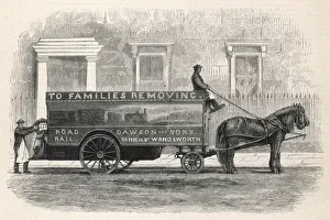A horse-drawn removal van Date: 1874 A horse-drawn removal van Date: 1874