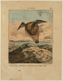 Hot air balloon labeled Suffrage Universel Hot air balloon labeled Suffrage Universel