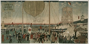Hot air balloon test at the Navy Department in Tsukiji Hot air balloon test at the Navy Department in Tsukiji