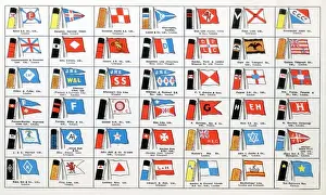 House Flags and Funnels Print circa 1910