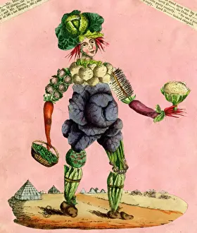 Human Vegetable Figure Print circa 1825