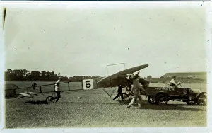Humber Vintage Car towing a Humber-built Monoplane - (The first all-British aviation Humber Vintage Car towing a Humber-built Monoplane - (The first all-British aviation