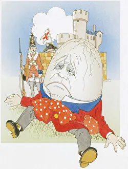 Humpty Dumpty looking unhappy after his fall Humpty Dumpty looking unhappy after his fall