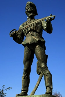 Husar statue with the eighteenth century clothing. Sculpted Husar statue with the eighteenth century clothing. Sculpted