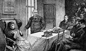 Hypnotism Demonstration Print circa 1886