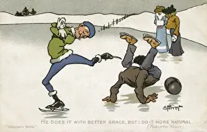 Two Ice Skaters Print, 1909