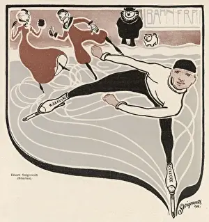 Winter Sports Scene Prints: Ice skating scene