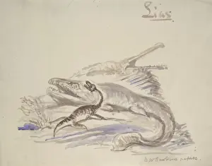 Benjamin Waterhouse Hawkins Art Prints: Ichthyosaurus, Plesiosaurus, Stenosaurus