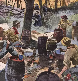 Prohibition Era Print: Illegal Still Raided 1922