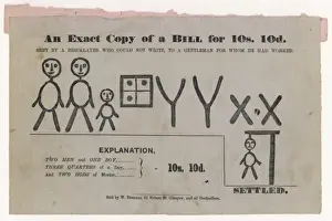 Historical Communication Methods Prints: Illiterate Workers Bill