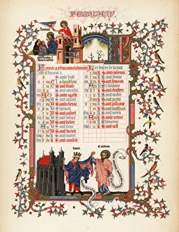 Illuminated calendar for February 1846 Illuminated calendar for February 1846