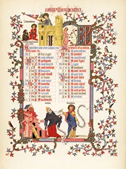 Illuminated calendar for September 1846 Illuminated calendar for September 1846