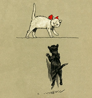 Illustration by Cecil Aldin, The White Kitten Book Illustration by Cecil Aldin, The White Kitten Book