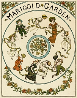 Illustration, Marigold Garden by Kate Greenaway Illustration, Marigold Garden by Kate Greenaway