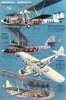 Imperial Airways Poster, four types of plane Imperial Airways Poster, four types of plane