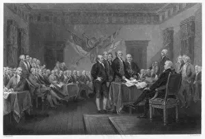 Print of Independence Declaration in Philadelphia