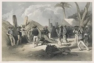 Print of the Indian Navy's bombardment of Multan's Delhi Gate