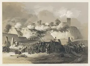 Print of the Bombay European Fusiliers storming Multan's Khoonee Boorj fort