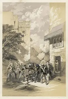 Print of British forces capturing Sikh standards in Mooltan