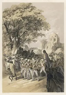 Print of Dewan Moolraj in custody after Multan Sikh War