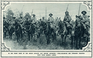 Indian cavalry preparing for an offensive during World War I Indian cavalry preparing for an offensive during World War I