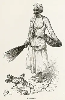 Prints of A sweeper, Punjab Sweeper Prints: Indian Sweeper Print, Punjab