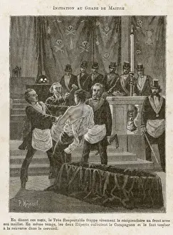 Initiation to Master Print: A French Lodge Masonic Induction