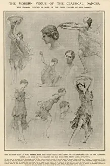 Isadora Duncan in Dance Poses Print