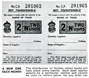 Inside of ration book for motor spirit, September 1939 Inside of ration book for motor spirit, September 1939