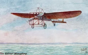 Vintage Airplane Images Prints: Bleriot monoplane in flight c1909