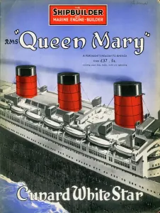 Inst. Of Mechanical Engineers Prints: Queen Mary Print: Cunard White Star Liner Souvenir Issue